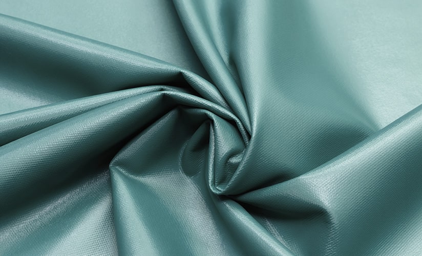 muestra de tela de poliuretano verde azulado