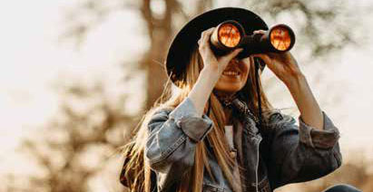 Woman with binoculars