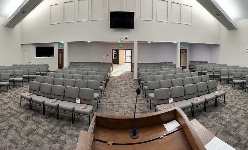 Bertolini Impressions chairs assembled in worship hall