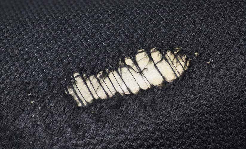 a hole in chair fabric