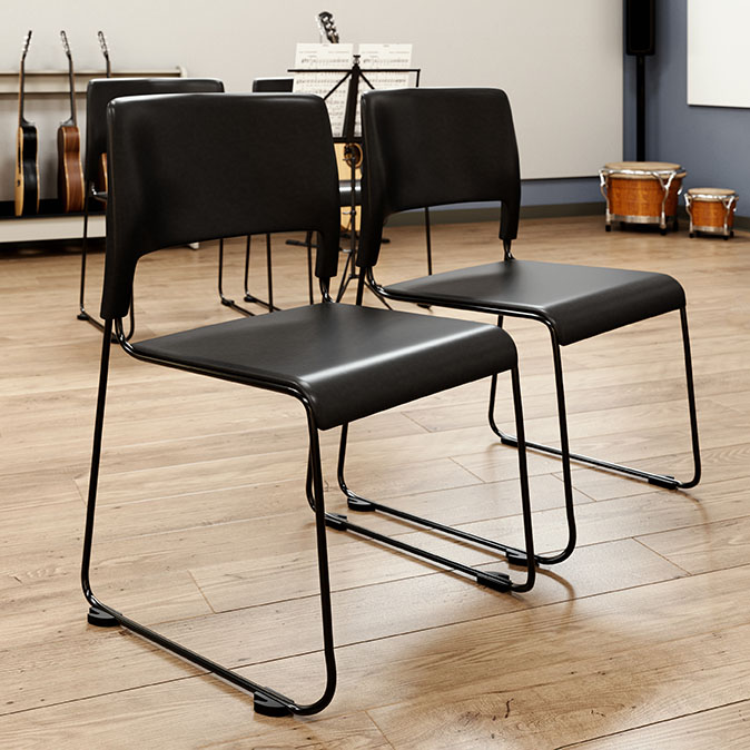 A close up of HD Premier chairs in a music room