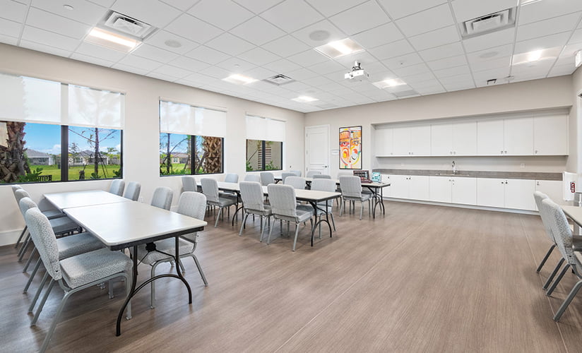 Open dining and multi-purpose space