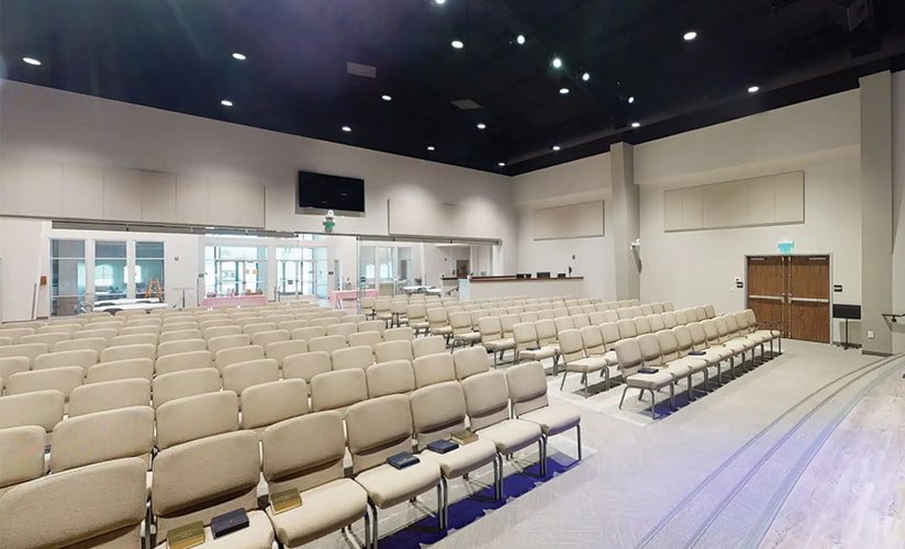 An overhead view of organized Bertolini chairs